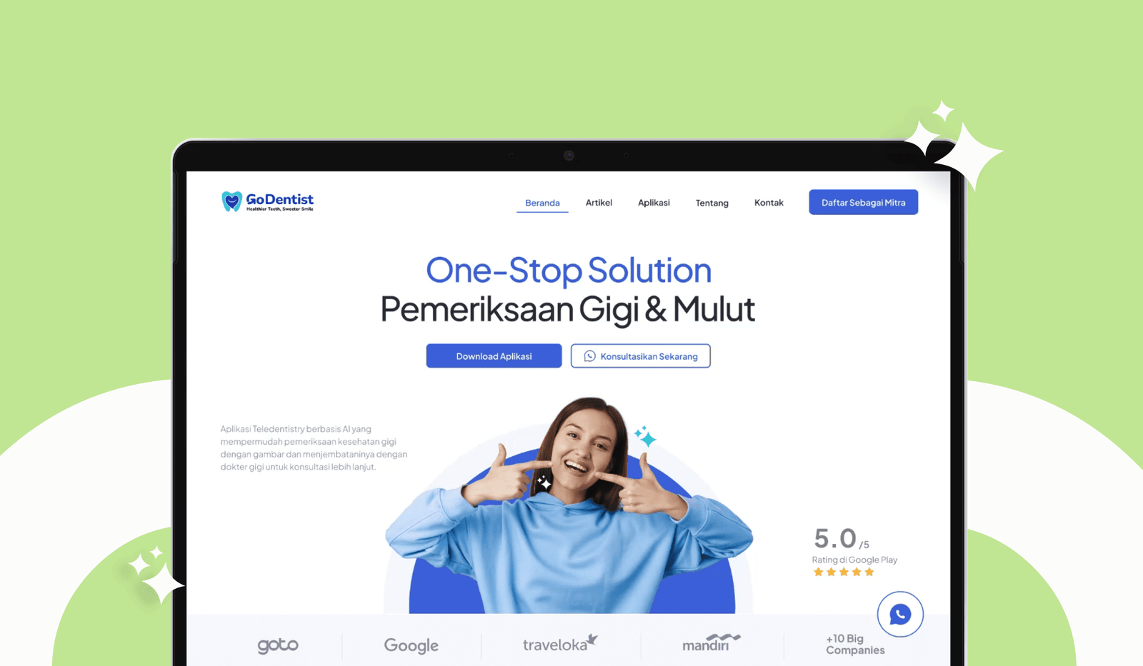godentist web in desktop
